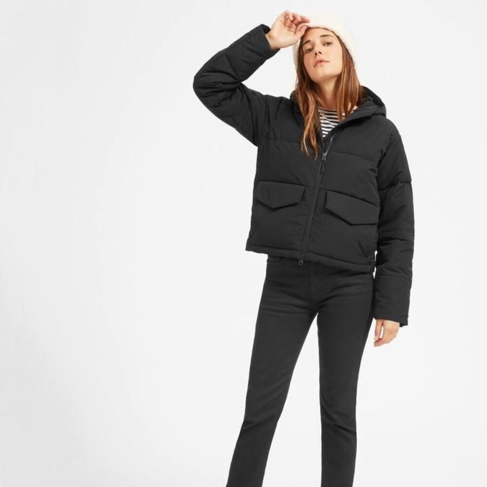 Everlane Women’s Short Puffer Jacket In Black Size Small